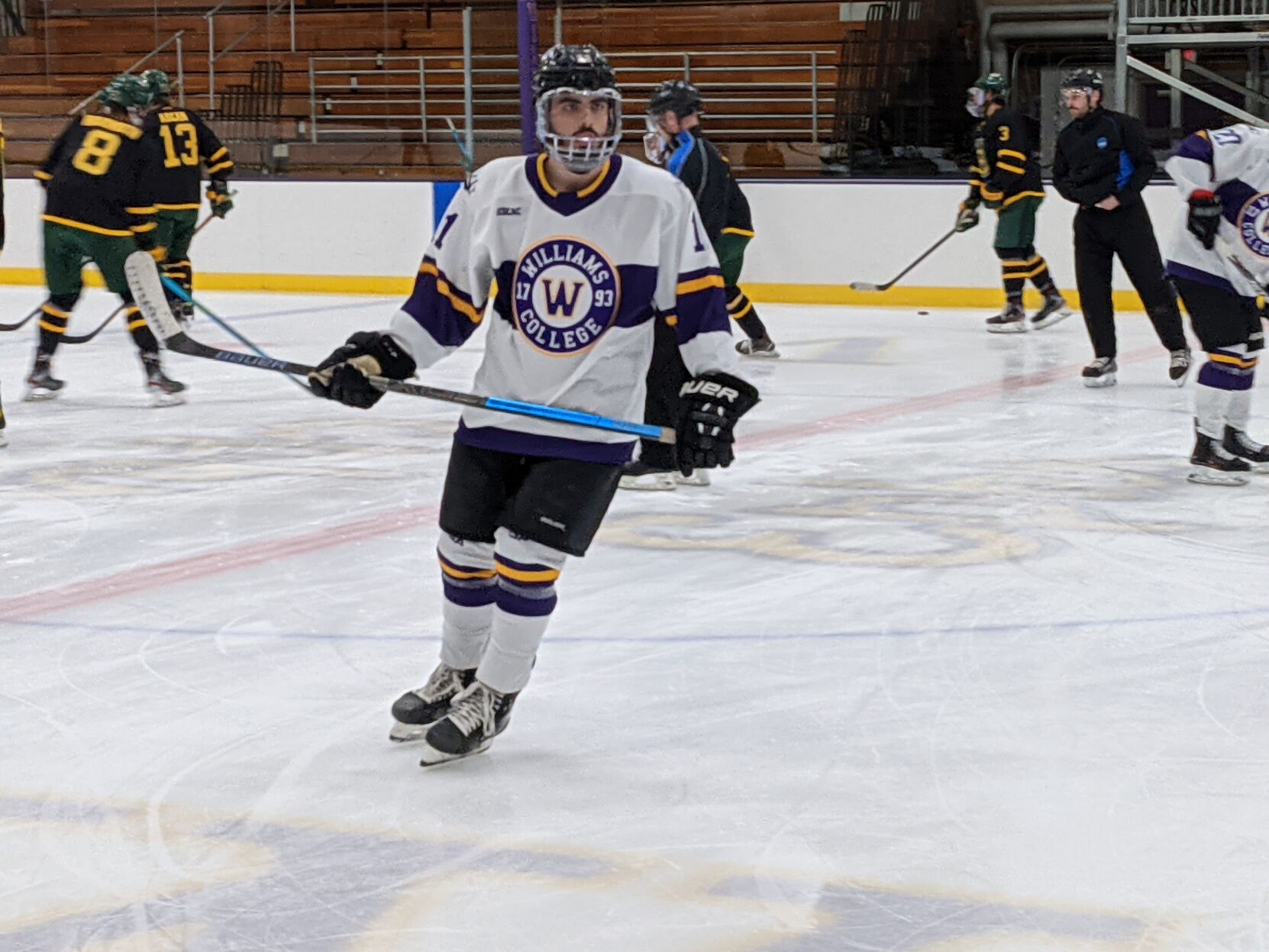 Williams college hockey players skate